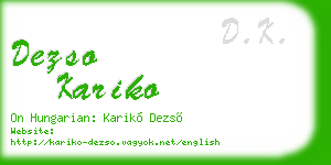 dezso kariko business card